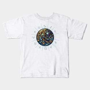 ZODIAC Libra - Astrological LIBRA - LIBRA - ZODIAC sign - Van Gogh style - 3 Kids T-Shirt